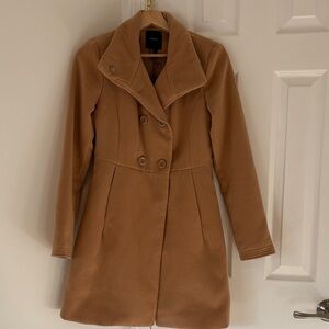 Forever 21 Camel Double-Breasted Trench Coat